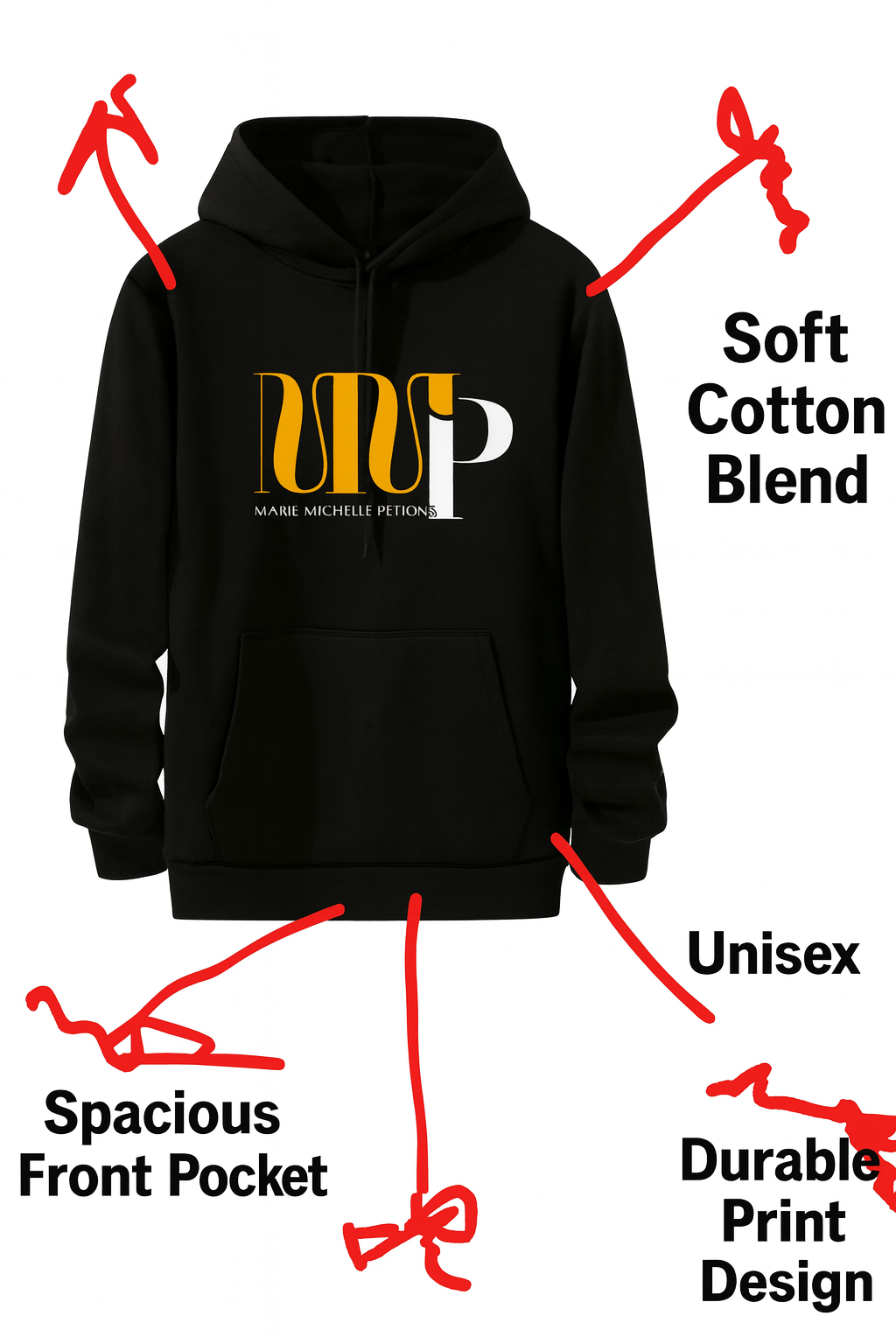 MMP Logo Hoodie – Unisex Black Pullover Sweatshirt