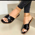 Women's Cross Strap Slide Sandals – Elegant Summer Flat Slippers