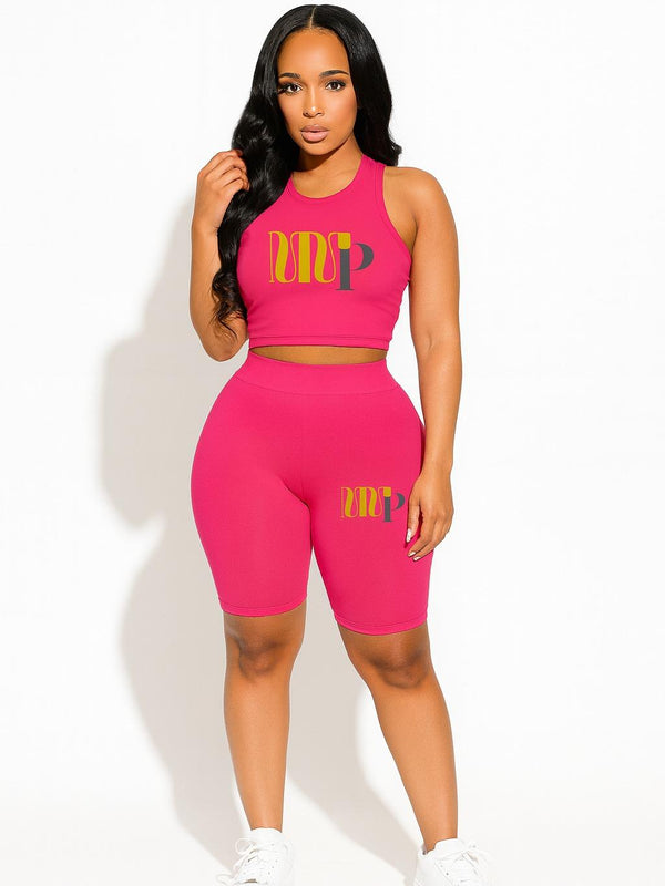 Women's 2-Piece Workout Set - Crop Top & Biker Shorts for Enhanced Movement and Comfort Ideal for Diverse Fitness Activities